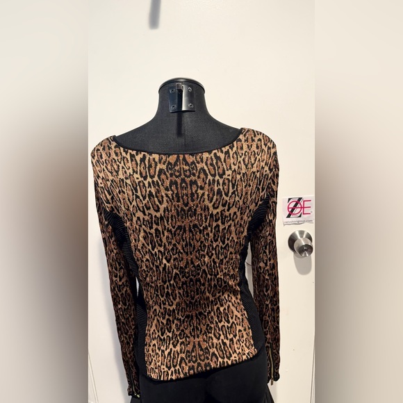Vintage Cache Leopard Print Zip-Up Top - Picture 4 of 5